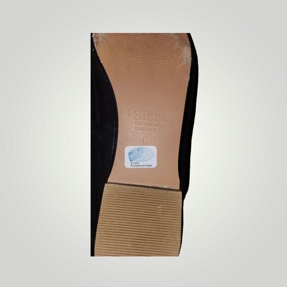 Sfera black round toe flats size 38 7.5 - Picture 8 of 9